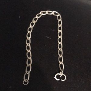 Sterling charm bracelet c clasp 7” long